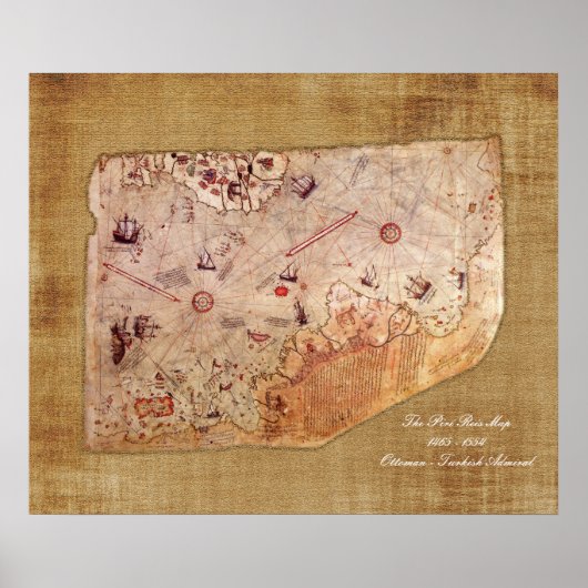 Piri Reis Map Poster (Voorkant)