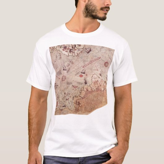 Piri Reis Old Wereldkaart T-shirt (Voorkant)