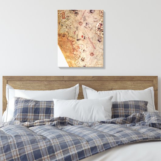 Piri Reis Wereldkaart Canvas Afdruk (Insitu (Slaapkamer))