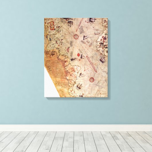 Piri Reis Wereldkaart Canvas Afdruk (Insitu (Houten vloer))