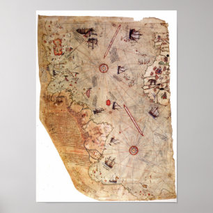 Piri Reis Wereldkaart Poster