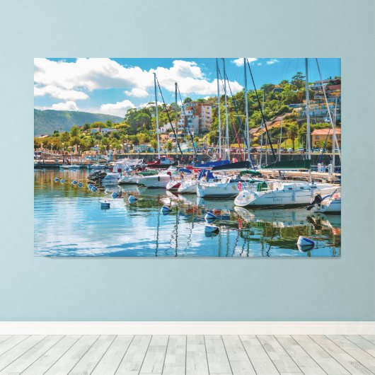 Piriapolis City Port, Maldonado, Uruguay Canvas Afdruk (Insitu (Houten vloer))