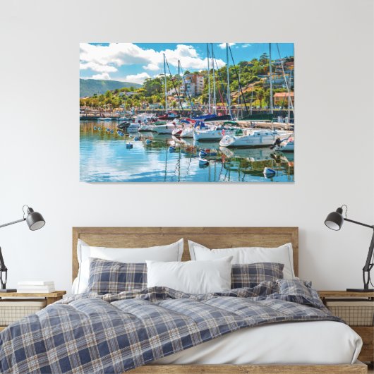 Piriapolis City Port, Maldonado, Uruguay Canvas Afdruk (Insitu (Slaapkamer))