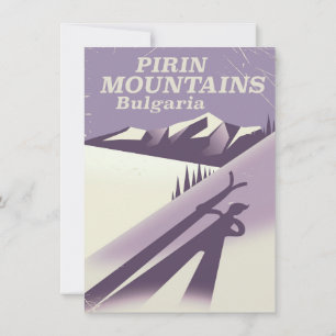 Pirin-gebergte Bulgarije ski-poster Kaart