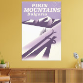 Pirin Mountains Bulgaria ski poster Canvas Afdruk (Insitu (Woonkamer))