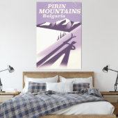 Pirin Mountains Bulgaria ski poster Canvas Afdruk (Insitu (Slaapkamer))