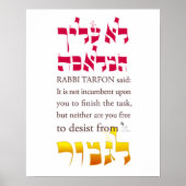 Pirkei Avot II: Rabbi Tarfon zegt ... Poster (Voorkant)