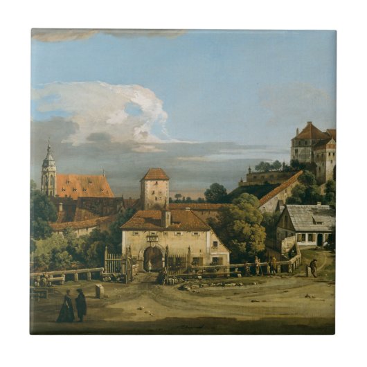 Pirna- De Obertor van de South Bernar Bellotto Tegeltje (Voorkant)