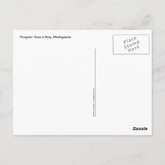 Piroguier Vezo Briefkaart (Achterkant)