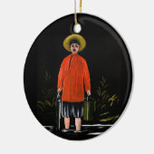 Pirosmani - Visser in een rood Shirt Keramisch Ornament (Links)