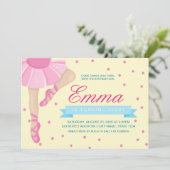Pirouette Roze Ballerina Verjaardagsuitnodiging Kaart (Staand voorkant)