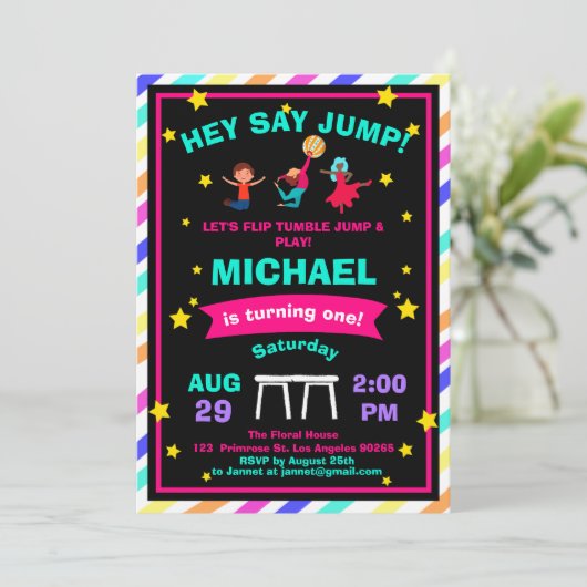 Pirouette Schattigee Gymnastiek Jump & Play Verjaa Kaart (Staand voorkant)