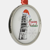 Pisa Buon Natale Santa Hat Metalen Ornament (Rechts)