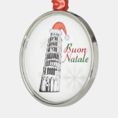 Pisa Buon Natale Santa Hat Metalen Ornament (Links)