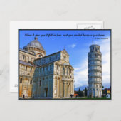 Pisa de toonaangevende tower met Love Quote Briefkaart (Voorkant / Achterkant)