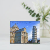 Pisa de toonaangevende tower met Love Quote Briefkaart (Staand voorkant)