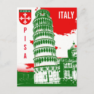 Pisa , Italië - de Leaning Tower Briefkaart
