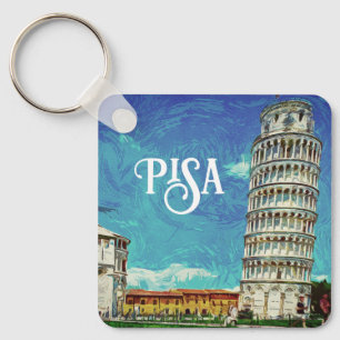 Pisa Italië Europa Paint Kleurrijk Sleutelhanger
