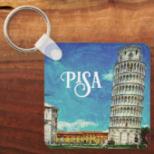 Pisa Italië Europa Paint Kleurrijk Sleutelhanger (Voorkant)
