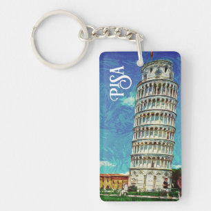 Pisa Italië Europa Paint Kleurrijk Sleutelhanger