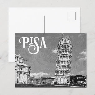 Pisa Italië Europa Zwart-wit Briefkaart