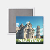 Pisa Italië Reizen Piazza dei Miracoli Magneet (Voorkant / Achterkant)