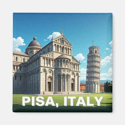 Pisa Italië Reizen Piazza dei Miracoli Magneet (Voorkant)