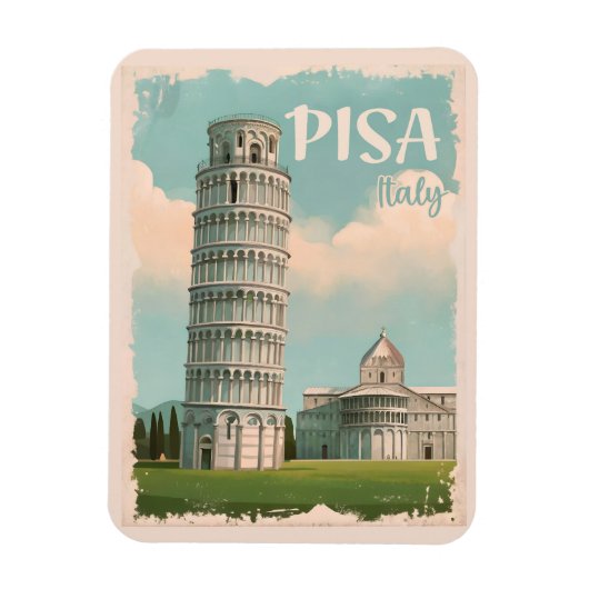 Pisa Italië - Scheve Toren, Piazza dei Miracoli Magneet (Verticaal)