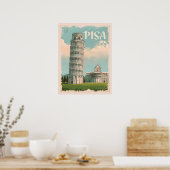 Pisa Italië - Scheve Toren, Piazza dei Miracoli Poster (Keuken)