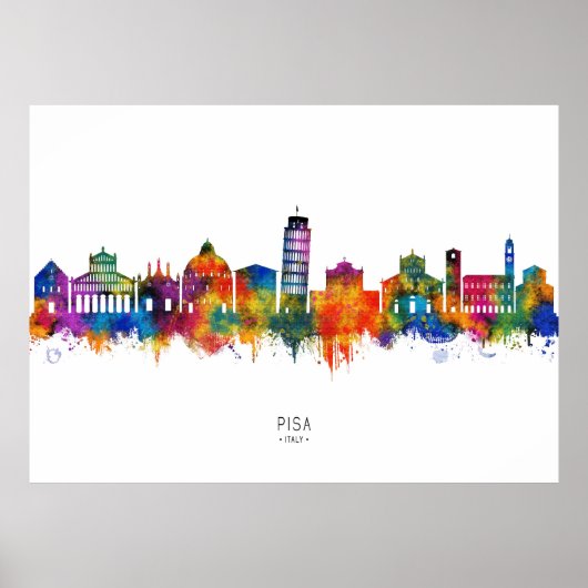 Pisa Italië Skyline Poster (Voorkant)