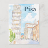 Pisa Italië Waterverf Schilderij Reizen Briefkaart (Voorkant)