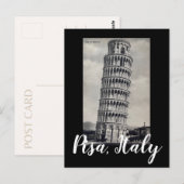 Pisa Italy Briefkaart, Italiaans zwart-wit Briefkaart (Voorkant / Achterkant)