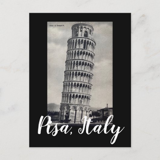 Pisa Italy Briefkaart, Italiaans zwart-wit Briefkaart (Voorkant)