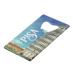 Pisa Italy Europe Paint Kleurrijke flesopener Creditkaart Flessenopener