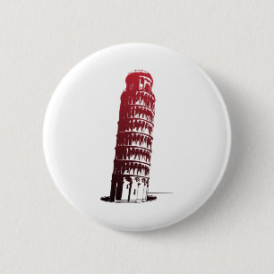 Pisa Italy Tower Leaning Europe Ronde Button 5,7 Cm
