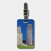 Pisa Leaning Tower Night Panorama Italië Gift Bagagelabel (Voorkant verticaal)