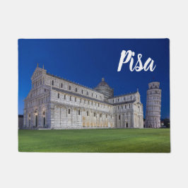Pisa Leaning Tower Night Panorama Italië Gift Deurmat