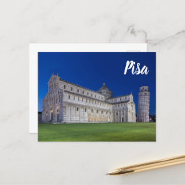 Pisa Leaning Tower Night Panorama Italië Gift Feestdagenkaart