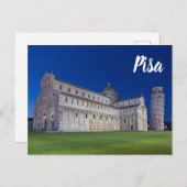 Pisa Leaning Tower Night Panorama Italië Gift Feestdagenkaart (Voorkant / Achterkant)