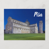 Pisa Leaning Tower Night Panorama Italië Gift Feestdagenkaart (Voorkant)