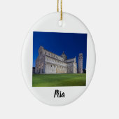 Pisa Leaning Tower Night Panorama Italië Gift Keramisch Ornament (Rechts)
