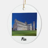 Pisa Leaning Tower Night Panorama Italië Gift Keramisch Ornament (Links)
