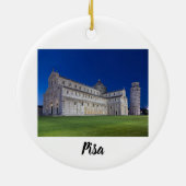 Pisa Leaning Tower Night Panorama Italië Gift Keramisch Ornament (Achterkant)