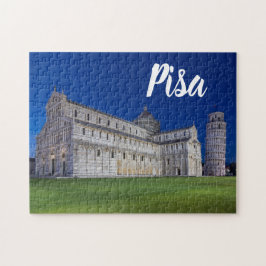 Pisa Leaning Tower Night Panorama Italië Gift Legpuzzel