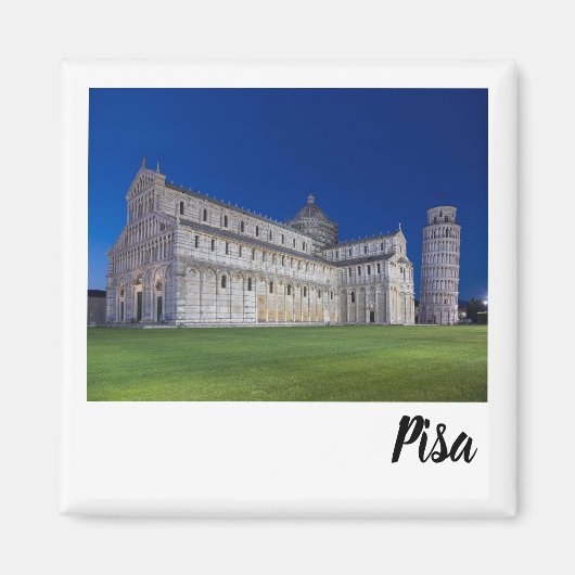 Pisa Leaning Tower Night Panorama Italië Gift Magneet (Voorkant)