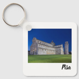 Pisa Leaning Tower Night Panorama Italië Gift Sleutelhanger