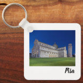 Pisa Leaning Tower Night Panorama Italië Gift Sleutelhanger (Voorkant)