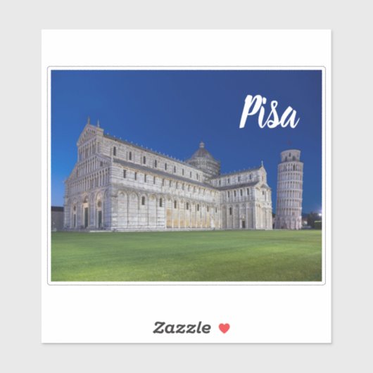 Pisa Leaning Tower Night Panorama Italië Gift Sticker (Vel)