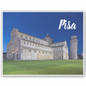 Pisa Leaning Tower Night Panorama Italië Gift Sticker (Voorkant)