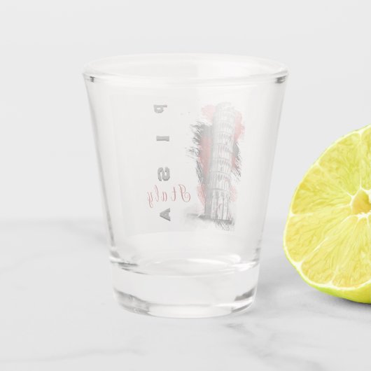 Pisa Leaning Tower Souvenir Shot Glas (Achterkant)